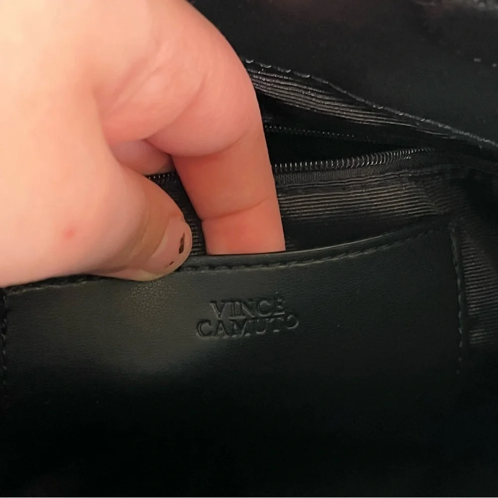 VINCE CAMUTO Black Jenna Nayla Studded Leather Hobo Shoulder Bag